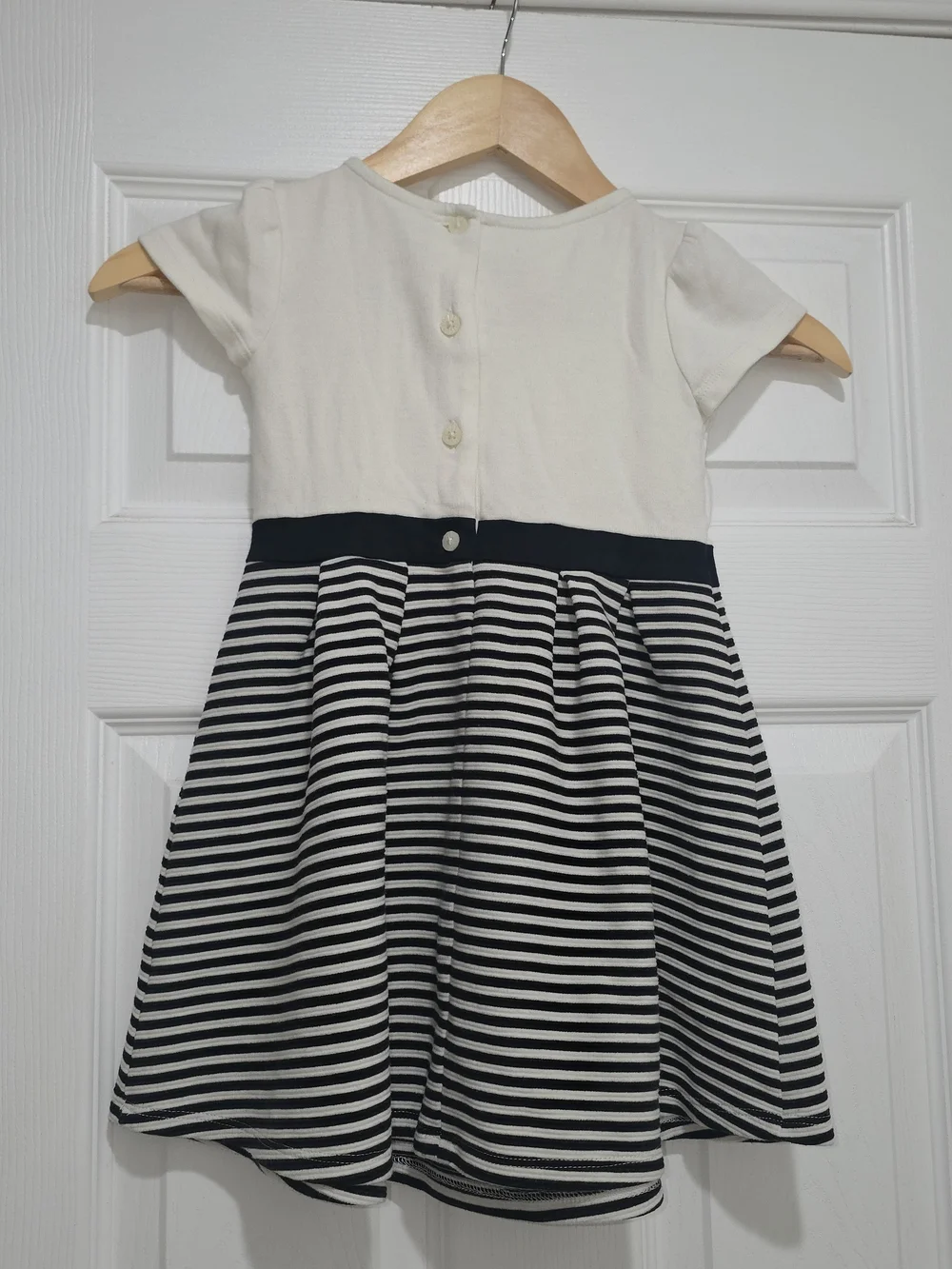 Gymboree Cream & Black Striped Bow-Accent Dress, 4T